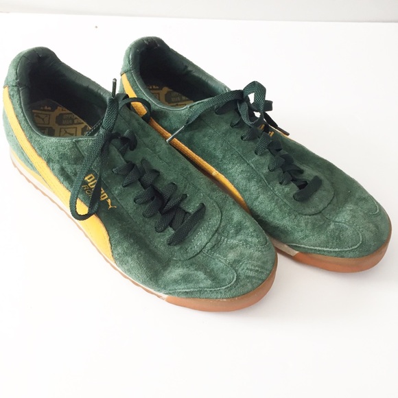 puma green and yellow shoes